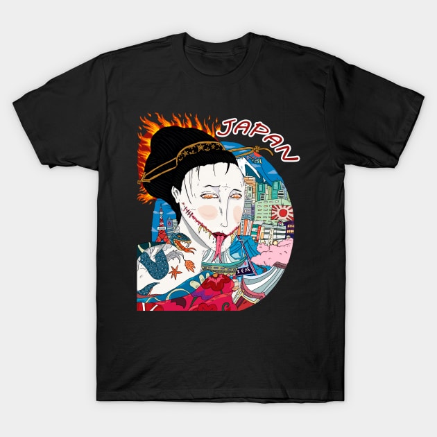 zombie geisha T-Shirt by Ragna.cold